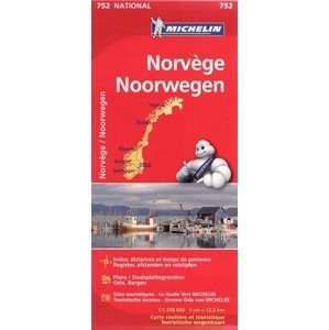 Norsko - mapa Michelin č.752 - 1:1 250 000
