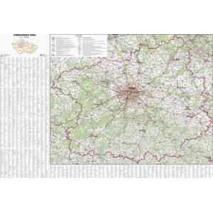 Nástěnná mapa Středočeský kraj 1:180 000 113x81cm