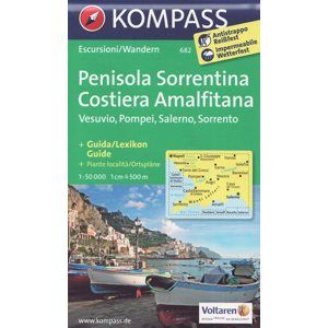 Penisola Sorrentina, C. Amalfinata, Vesuvio, Pompei, Salermo, Sorrento - mapa Kompass č.682 - 1:50t