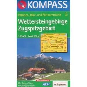 Wettersteingebirge, Zugspitzgebiet - mapa Kompass č.5 - 1:50t /Rakousko,Německo/