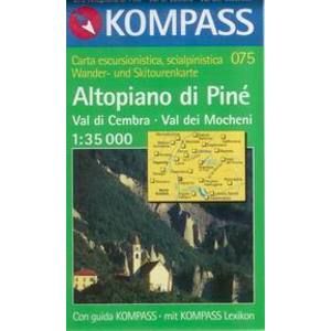 Altopiano di Piné, Val di Cembra, Val dei Mocheni - mapa Kompass č.075 -1:35t /Itálie/