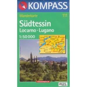 Sudtessin, Locarno, Lugano - mapa Kompass č.111 - 1:50t /Švýcarsko,Itálie/