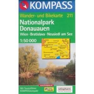 Donauauen NP, Wien, Bratislava, Neusiedl am See - mapa Kompass č.211 - 1:50t /Rakousko,Slovensko/