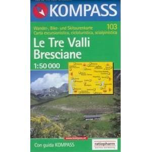 Le Tre Valli Bresciane - mapa Kompass č.103 - 1:50t /Itálie/