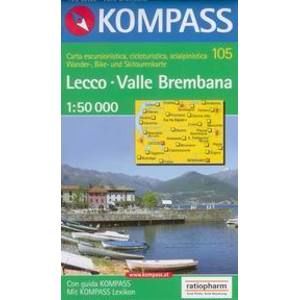 Lecco, Valle Brembana - mapa Kompass č.105 - 1:50t /Itálie/