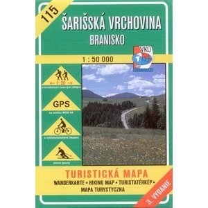 Šarišská vrchovina, Branisko - mapa VKÚ č.115 - 1:50 000 /Slovensko/