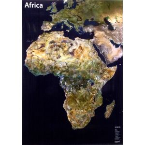 Afrika - satelitní - nástěnná mapa Stiefel 100x140 cm