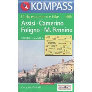 Mapa Assisi - Camerino - Foligno - Pennino Kompass 1: 50 tis.