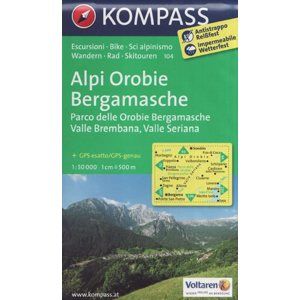 Mapa Alpi Orobie Bergamasche Kompass 1: 50 tis.