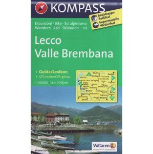Mapa Lecco Valle Brembana Kompass 1: 50 tis.
