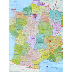 Francie Spediční nástěnná mapa 1: 1,1 mil.