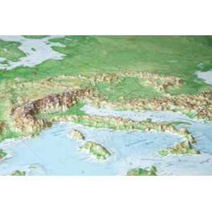 Evropa rámovaná plastická reliéfní mapa 1:8 000 000