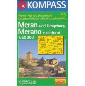 Merano a okolí - mapa Kompass č.53 - 1:50t /Rakousko,Itálie/