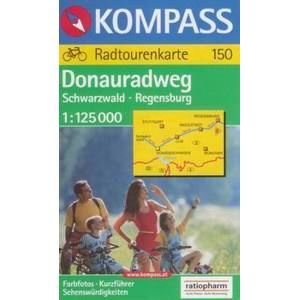 Dunajská stezka - Schwarzwald-Regenburg - cykloprůvodce Kompass150 - 1:125t /Německo/