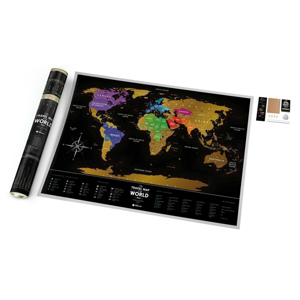 Stírací mapa světa  - Black World