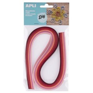APLI Papírové proužky - quilling - barva červená, 120 ks
