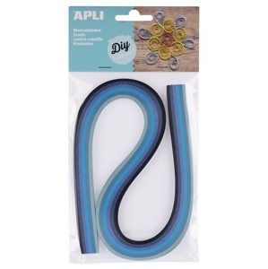 APLI Papírové proužky - quilling - barva modrá, 120 ks