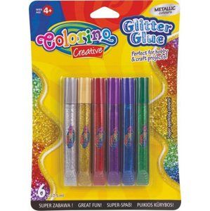 Dekorační lepicí pero Colorino - Glitter, 6 barev