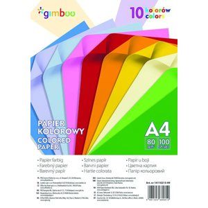 Barevné papíry A4 80 g - intenzivní mix, 100 listů