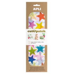 APLI Papír na decoupage - Hvězdy barevné, 3 listy