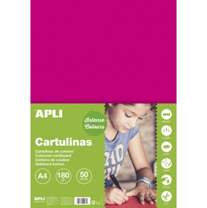 APLI sada barevných papírů, A4, 170 g, fuchsiový - 50 ks