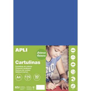 APLI sada barevných papírů, A4, 170 g, středně modrý - 50 ks