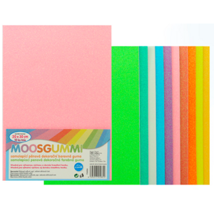 MOOSGUMMI A4 mix GLITR PASTEL samolepící LUMA -10 barev