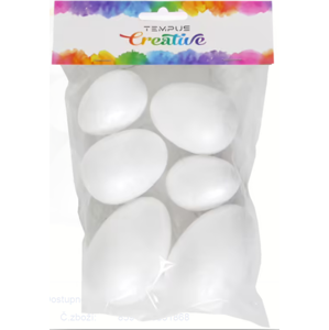 Polystyrenová vejce mix velikostí - 6 ks