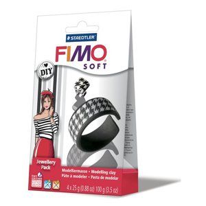 FIMO Soft DIY šperková sada ČERNÁ a BÍLÁ