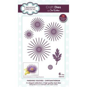 Vyřezávací a embosovací kovové šablony - Chryzantémy (6ks)