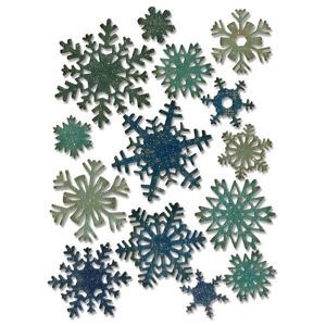 Vyřezávací kovové šablony Thinlits -  Papírové sněhové vločky mini ( 14ks )