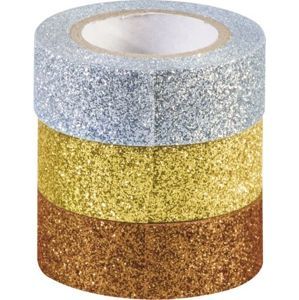 Sada samolepicích papírových washi pásek Heyda - Zlatá, stříbrná,měděná