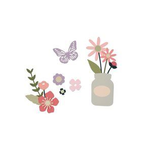 Vyřezávací kovové šablony Thinlits - Zahradní květiny (17ks)