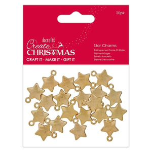 Docrafts Vánoční kovové dekorace - Hvězdičky zlaté (20ks)