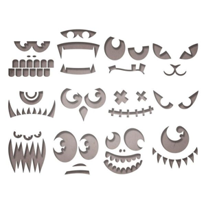 Kovové vyřezávací šablony Thinlits - Strašidelné tváře (12ks)