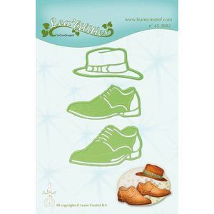 Vyřezávací a embosovací kovová šablona Leabilities - Pánské boty a klobouk ( 3 ks )