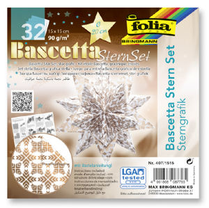Bascetta - hvězda, 90 g/m2 - bílá/měděná