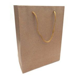 Dárková papírová taška, (19,7x14,8x5,8cm) - přírodní hnědá