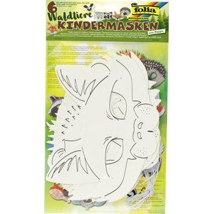 Papírové masky pro následnou dekoraci - Lesní zvířata, 6 motivů