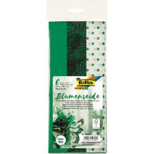 Folia hedvábný papír - zelený mix, 17 g/m2