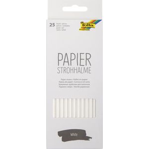 Papírová brčka - sada 25 ks - bílá