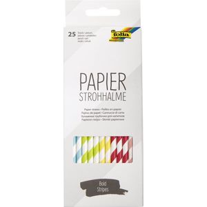Papírová brčka - sada 25 ks - mix barev - proužky