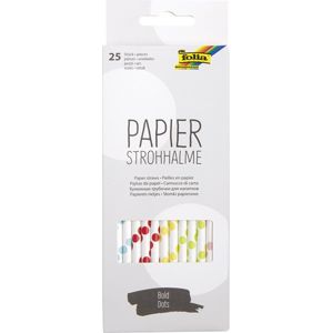 Papírová brčka - sada 25 ks - mix barev - puntíky