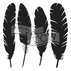 Plastová šablona - Four feathers, 30,5 × 30,5 cm