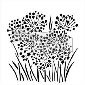 Plastová šablona - Cibulové květy ( 15,24 x 15,24 cm )