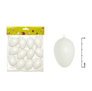 Vajíčka plastová 6 cm - 12 ks  - bílá