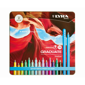 Sada uměleckých popisovačů LYRA Graduate - studené odstíny - 15 ks