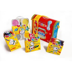 Kreativní truhla Toy Color - JUMBO třpytivé vodové barvy, voskovky, plastelína, fixy