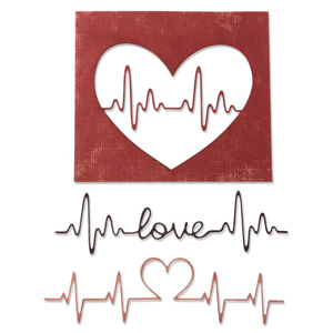 Vyřezávací kovové šablony Thinlits - Tlukot srdce ( 3 ks )