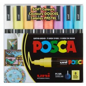 Akrylové popisovače POSCA, PC-5M - 8 pastelových barev